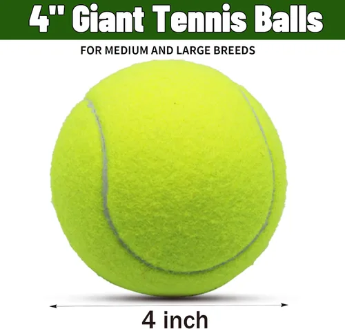 Miniatura 2 de Magicorange Pelotas de tenis grandes para perros, paquete de 6 pelotas de tenis grandes de 4 pulgadas, juguete masticable para mascotas, pelotas