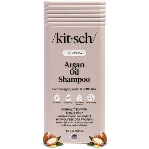 Kitsch Champú de aceite de argán para el crecimiento del cabello - Champú reparador para el cabello para mujeres y hombres con Terabond™ - Cuidado