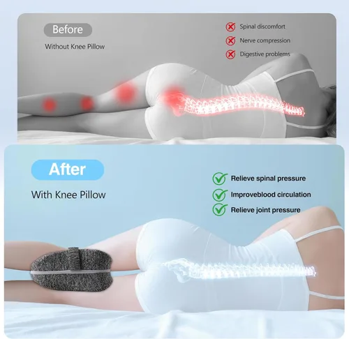 Miniatura 3 de Almohada de rodilla para dormir de lado, almohada de espuma viscoelástica para dormir de lado con correa, almohadas de alineación entre las piernas