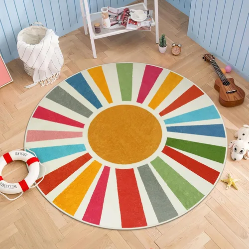 Miniatura 27 de STARUIA - Alfombra Boho Lavable de 3'x5', Alfombra de Área para Niños para Sala de Juegos, Alfombras Coloridas para Niños para Dormitorio, Alfombra