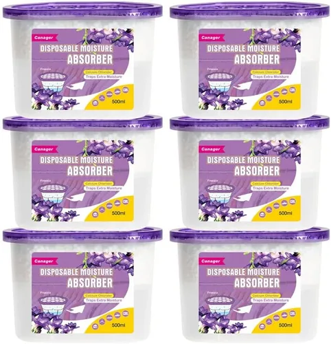 Miniatura 10 de CANAGER Caja absorbente de humedad sin fragancia, eliminador de olores y cajas deshumidificadoras para armario, dormitorio, cocina, baño, paquetes