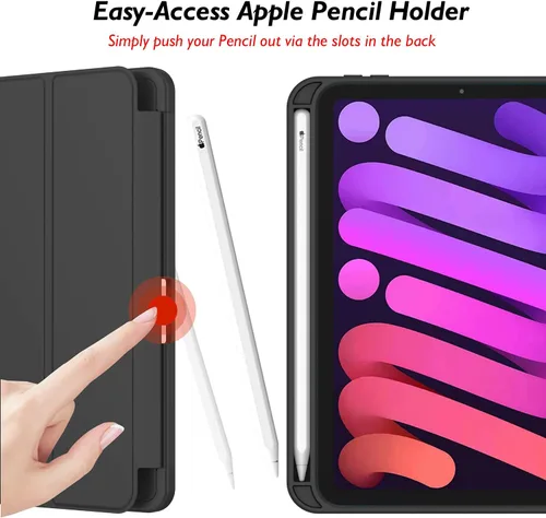 Miniatura 3 de iMieet Funda para iPad mini 7 2024 (A17 Pro), iPad mini 6 (8.3 pulgadas, modelo 2021), iPad mini 7ª/6ª generación con soporte para lápices, funda