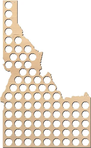 Miniatura 16 de Mapa con tapas de cerveza, 50 estados, Madera