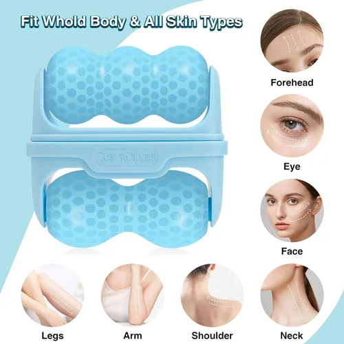 Miniatura 2 de OPENDGO Rodillo de hielo para cara, ojos, cuerpo, rodillo de hielo facial frío para hinchazón ocular, migraña, alivio del dolor, lesiones menores