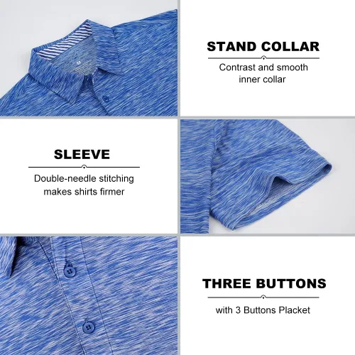Miniatura 2 de Wirltte Camisa de golf para hombre casual absorbe la humedad transpirable de secado rápido para hombre