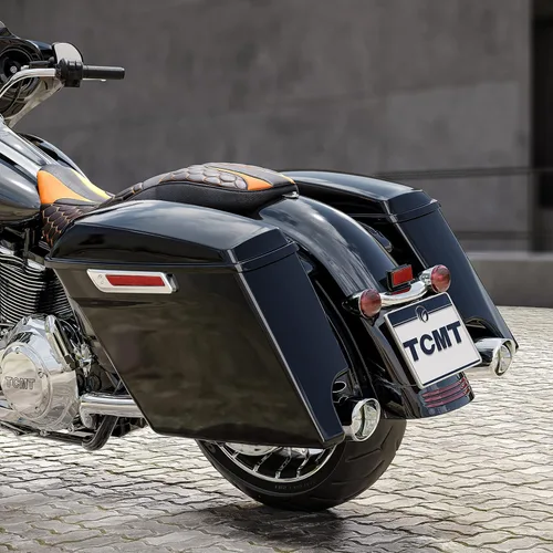 Miniatura 6 de TCMT Alforjas alargadas de 5 pulgadas con llave de cierre para Harley 2014-2024 Touring Road King Electra Street Glide Alforjas Estilo F