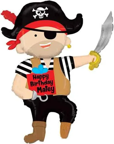 Miniatura 2 de Suministros para fiesta de cumpleaños de 4 años de pirata, decoraciones de ramo de globos