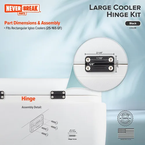 Miniatura 4 de NeverBreak Parts - Paquete de 3 bisagras de repuesto para enfriador de iglú, piezas de repuesto de enfriador de iglú de alta resistencia, piezas