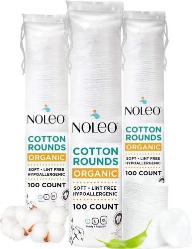 Miniatura 6 de NOLEO Redondas de algodón orgánico, tamaño pequeño prensado y sin pelusas, biodegradables y compostables, 100 unidades - Removedor de maquillaje