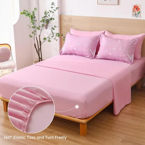 Miniatura 81 de Dinjoy Juego de edredón para niñas, tamaño individual, colorido, azul, rosa, morado, arcoíris, juego de ropa de cama de 6 piezas en una bolsa