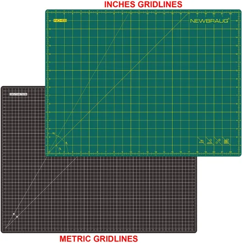 Miniatura 5 de NEWBRAUG Alfombrilla de corte autocurativa perfecta de 18'' × 24'', tabla de corte giratoria con cuadrícula antideslizante, necesaria para Verde &