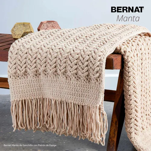 Miniatura 5 de Bernat - Estambre para mantas súper esponjoso acrílico, 2 paquetes de 300g/10.5 onzas, #6, chenilla gruesa de peso pesado para tejer y crochet