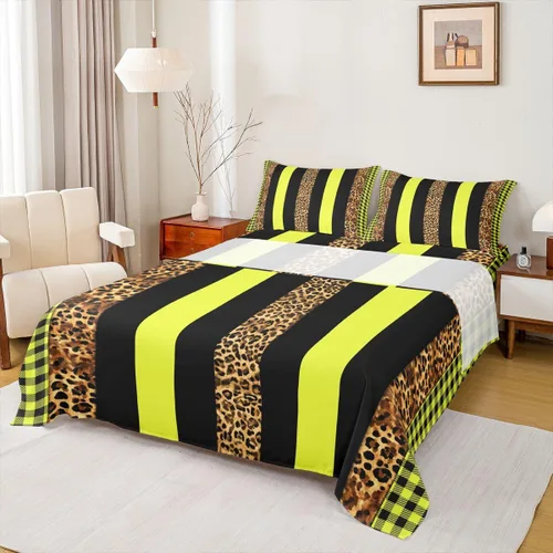 Miniatura 31 de Manfei Juego de sábanas de acuarela floral tamaño individual, juego de ropa de cama con flores botánicas, juego de sábanas de dibujos animados