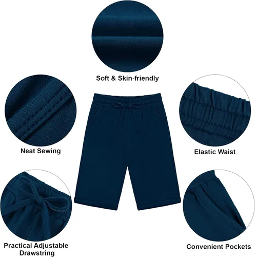 Miniatura 3 de Resinta Paquete de 3 pantalones cortos largos activos para niñas, pantalones cortos de baloncesto y fútbol, pantalones cortos deportivos para niñas
