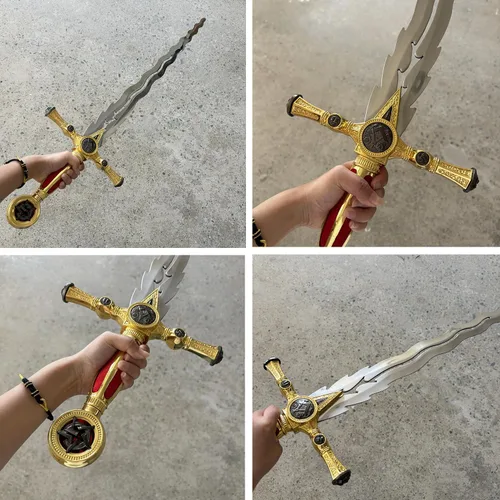 Miniatura 9 de Espada ceremonial masónica medieval de acero inoxidable de 39.8 pulgadas con placa de exhibición para colección, cosplay
