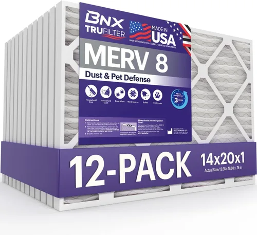 Miniatura 40 de BNX TruFilter - Filtro de aire MERV 8 de 16 x 25 x 1 pulgadas (paquete de 12) – Fabricado en Estados Unidos – Protección contra el polvo