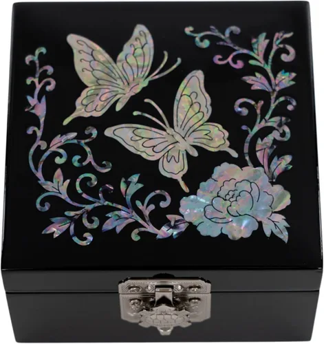 February Mountain Joyero pequeño de mariposa de nácar Regalos para su amistad, regalos de cumpleaños para mujeres, mamá, esposa, novia, mejor
