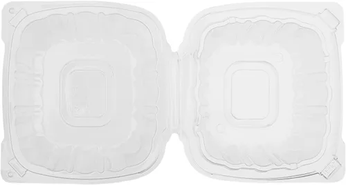 Miniatura 8 de Contenedores de Comida para Llevar Karat Clamshell [6"x6" - 300 unidades] Duraderos, Aptos para Microondas, Apilables, Resistentes a Roturas, Cajas