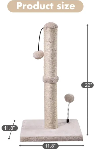 Miniatura 4 de MECOOL Poste Rascador para Gatos Premium Basics - Rascador de sisal con bola colgante de 22 pulgadas para gatitos o gatos más pequeños