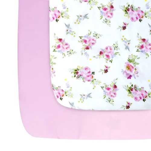 Sábanas para Pack and Play para niña, paquete de 2 sábanas para mini cuna, sábana ajustada para corralito elástica, compatible con Graco Pack n