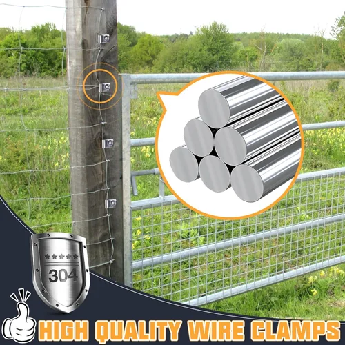 Miniatura 4 de 120 piezas de abrazaderas de alambre de valla de acero inoxidable con 120 piezas de tornillos de acero inoxidable para alambre soldado de calibre
