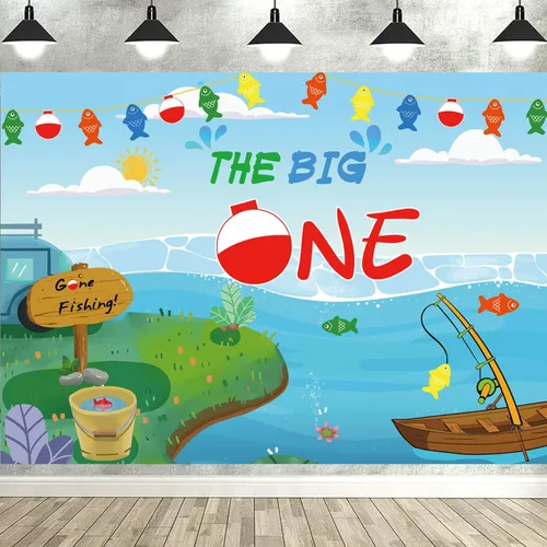 The Big One - Fondo de fotografía O Fish Ally One Photo Background para ir a pescar, pequeños pescadores y pesca, temática de primer cumpleaños,