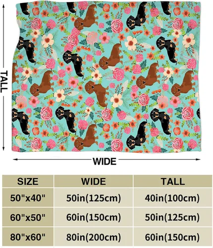 Miniatura 6 de Jinflower Manta de Perro Salchicha Bonito Patrón de Perro Salchicha Manta de Tiro para Niñas Niños Adultos Súper Suave Cálida Acogedora Manta