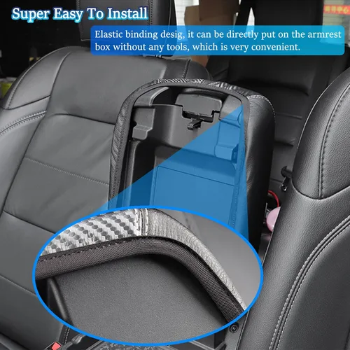 Miniatura 6 de para Dodge Challenger 2015-2023 Funda para Reposabrazos de Coche Impermeable Almohadillas de Consola Central Fundas de Protección contra Arañazos