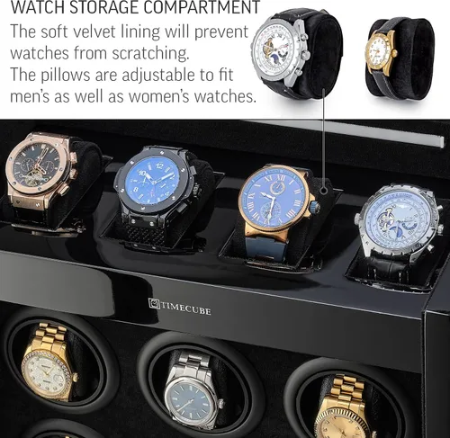 Miniatura 5 de TIMECUBE 9 Watch Winder with 4 Storage Slots and Interior Light