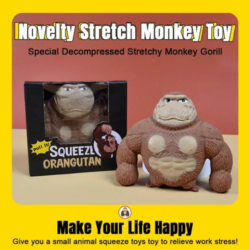 Miniatura 2 de YHan Juguete Fidget de Mono Elástico Suave para Alivio del Estrés para Niños y Adultos, Peluches de Animales, Juguetes Sensoriales Elásticos
