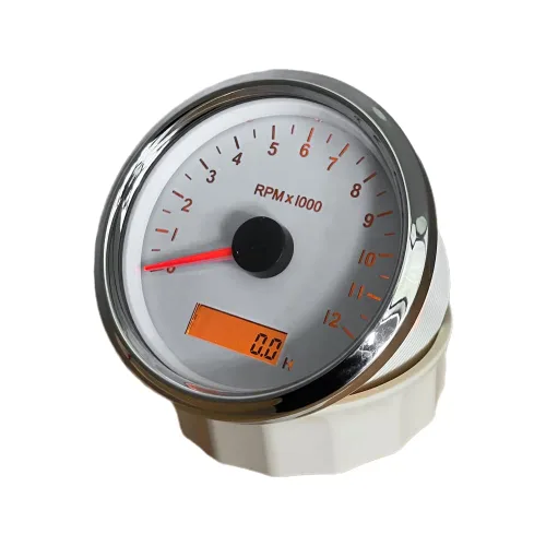 Miniatura 3 de ELING Medidor universal de tacómetro RPM con medidor de horas ajustable digital LED y alarma RPM 12000RPM 3.346 in con retroiluminación Blanco