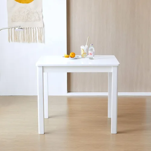 Miniatura 8 de Livinia Cabin 33.5" Mesa de comedor de madera/Mesa de cocina rectangular pequeña moderna de madera maciza de estilo granja (negra)