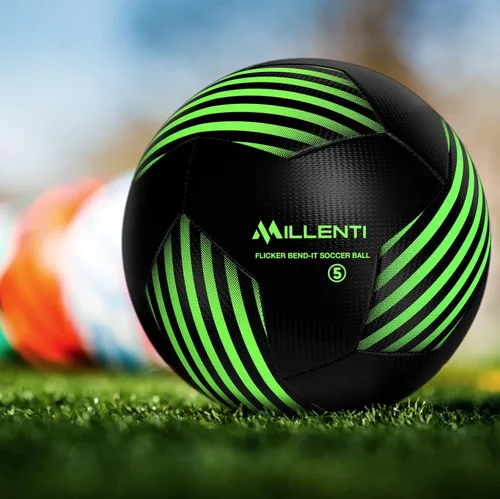 Miniatura 5 de Balón de fútbol Millenti tamaño 5 – Reverse Bend-It – Balón de fútbol con alta visibilidad, fácil de rastrear – Balones de fútbol oficial con unión