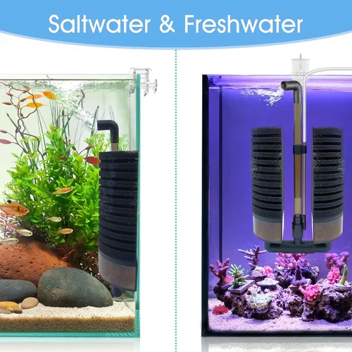 Miniatura 6 de Filtro de esponja de aire para acuario de 10 a 20 galones, para axolotl cría de patatas fritas Betta Shrimp Nano Fish Tank, instalación de clip