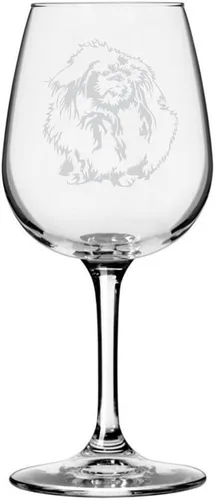 Miniatura 224 de Copa de vino de 12.75 onzas con diseño de perro grabado