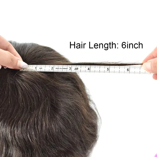 Miniatura 5 de Extensiones de cabello suizo completo para hombre, sistema de reemplazo de cabello humano europeo para hombres