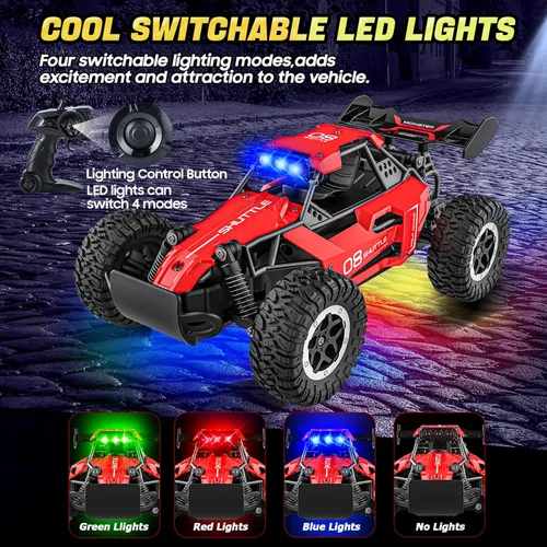 Miniatura 3 de Auto de control remoto para niños de 3, 4, 5, 6, 7+, coches RC de 20 KM/H de alta velocidad con luces LED, 2.4 GHz 2WD Monster Truck juguetes, auto