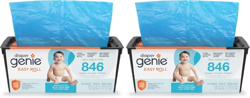 Miniatura 13 de Diaper Genie Recarga fácil de enrollar 30 bolsas por recambio Capacidad para hasta 1410 pañales para recién nacidos Control de olores Bolsas
