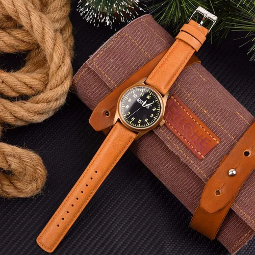 Miniatura 2 de Ritche - Correa de reloj de cuero de liberación rápida, 18, 19, 20, 21, 22, 23 y 24mm