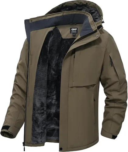 Miniatura 10 de Chaquetas de invierno para hombre, esquí, nieve, impermeable, forro polar, resistente al viento, 6 bolsillos