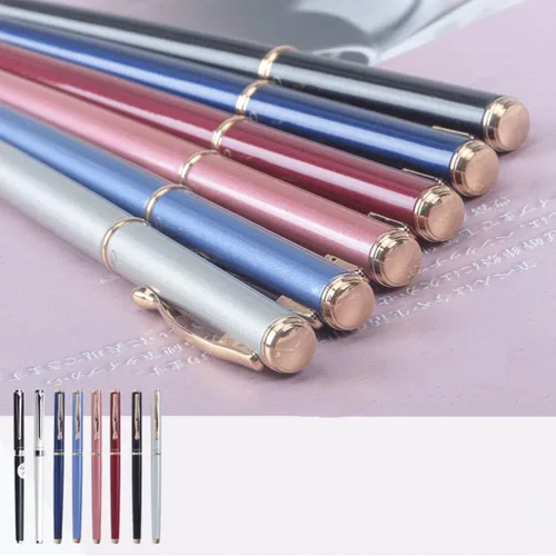 Miniatura 4 de Elegante pluma estilográfica, impresionantes bolígrafos de lujo de 0.020 in, punta fina de acero inoxidable, diseño clásico, pluma de escritura