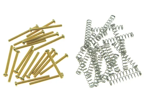 Miniatura 6 de Dopro Paquete de 20 tornillos Humbucker para pastillas de guitarra de rosca métrica Humbucker Tornillos de altura con muelles para pastillas Epi SG
