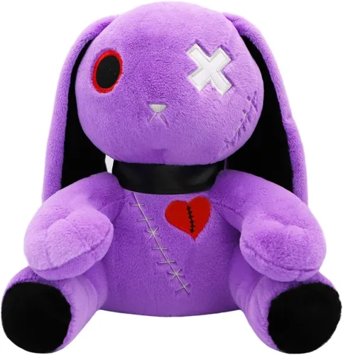 Miniatura 9 de ELAINREN Oso de peluche morado gótico, animales de peluche espeluznantes de Halloween Oso de peluche de decoración de regalo/30 cm