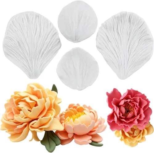 Miniatura 13 de Sijiangmold Molde de silicona para veteado de flores de goma para fondant, moldes de pasta de goma, molde de flores de peonía, moldes de orquídea
