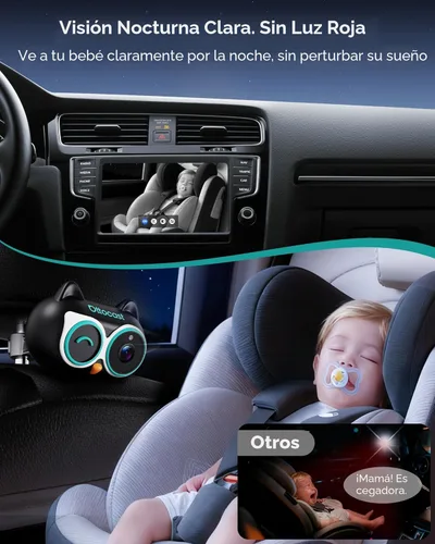 Miniatura 7 de OTTOCAST Adaptador de coche para cuidado de cabina con cámara de auto para bebé, pantalla inalámbrica CarPlay en CarScreen 2026, monitor de bebé