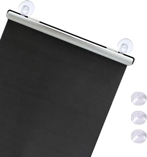 Miniatura 30 de Persianas enrollables opacas con ventosas, persianas enrollables opacas térmicas, persianas de privacidad temporales, cortinas portátiles Gris