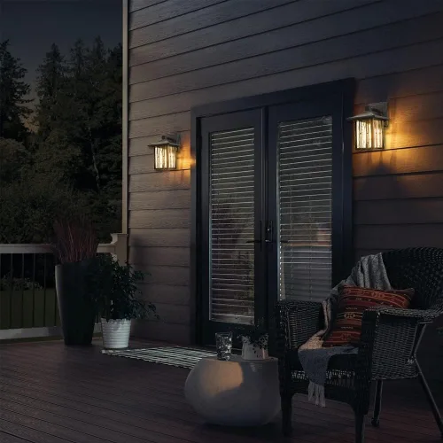 Miniatura 8 de Luces de porche al aire libre, luces de pared exterior para montaje en pared, iluminación impermeable para patio con vidrio ondulado de agua
