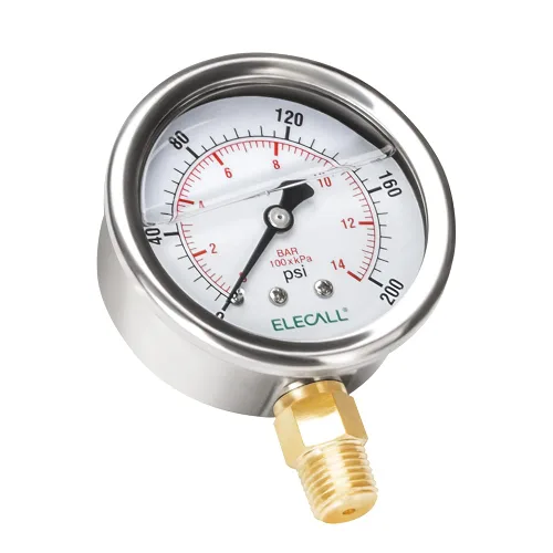 Medidor de presión de 200psi con aceite de silicona para prueba de presión de agua, aceite y aire en bomba de piscina, filtro de arena, compresor de