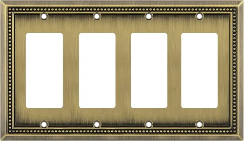 Miniatura 83 de Henne Bery Sunken Pearls - Placa de pared decorativa resistente para interruptor, cubierta para tomacorrientes (doble dúplex, níquel satinado)