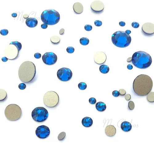 Miniatura 2 de Azul CAPRI (243) 144 piezas Swarovski 2058/2088 Crystal Flatbacks rosa diamantes de imitación arte de uñas mezclado con tamaños ss5, ss7, ss9, ss12